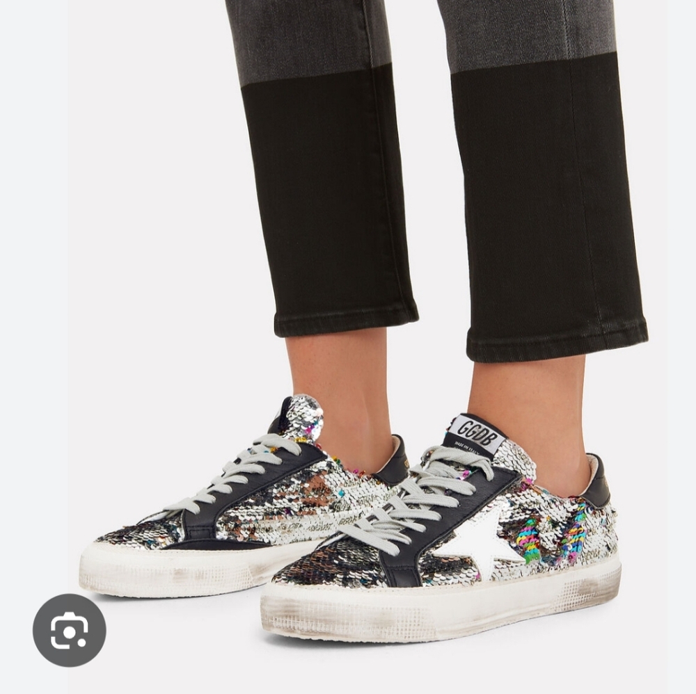 Golden Goose May rainbow sequin star sneakers size 38